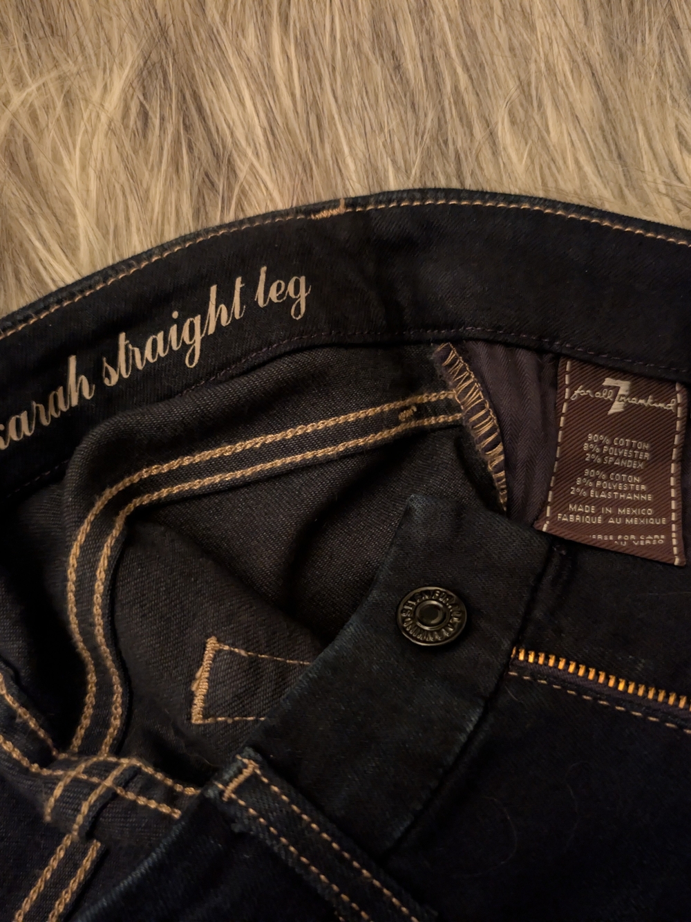 7 For All Mankind Sarah Dark Indigo Straight Leg Jeans